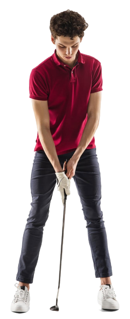 golf-player-red-shirt-training-practicing-isolated-white-studio-background 1